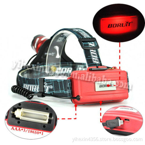 High Power Boruit B9 Rechargeable Zoom Headlamp